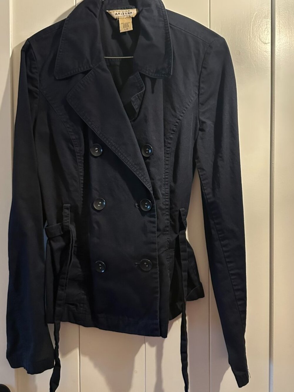 Arizona (JC Penney) navy cotton trench coat